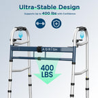 Folding Narrow Walker for Seniors – Width & Height Adjustable Walker, Lightweight Standard Walker for Elderly, Walkers for Seniors, Disabled, Bariatric