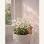 Nuvos AEON Monarch Butterfly Stained Glass Plant Pot Suncatcher - Handmade Real Glass Flower Pot Ornament for Planters - Indoor Outdoor Garden Décor - Gift for Women, Mom & Butterfly Lovers