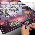 MTG Playmat Size 24x14in Free Storage Bags Non-Slip Backing Printing, Ideal for Card Game Enthusiasts TCG Playmat (with Zone,City of Destruction)