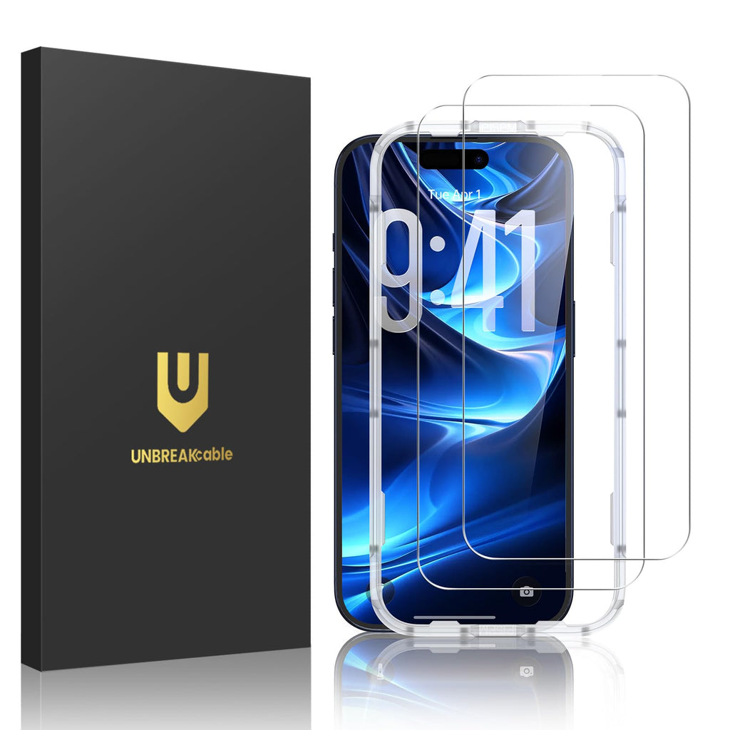 UNBREAKcable 2-Pack Screen Protector for iPhone 17 Pro Tempered Glass