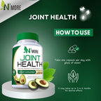 N'More Avocado Soybean Unsaponifiables Supplements - ASU Joint Health Supplement 400 mg, Supports Joint Mobility & Cartilage, Non-GMO, Dairy, Gluten & Shellfish Free, 60 Day Supply, Made in USA