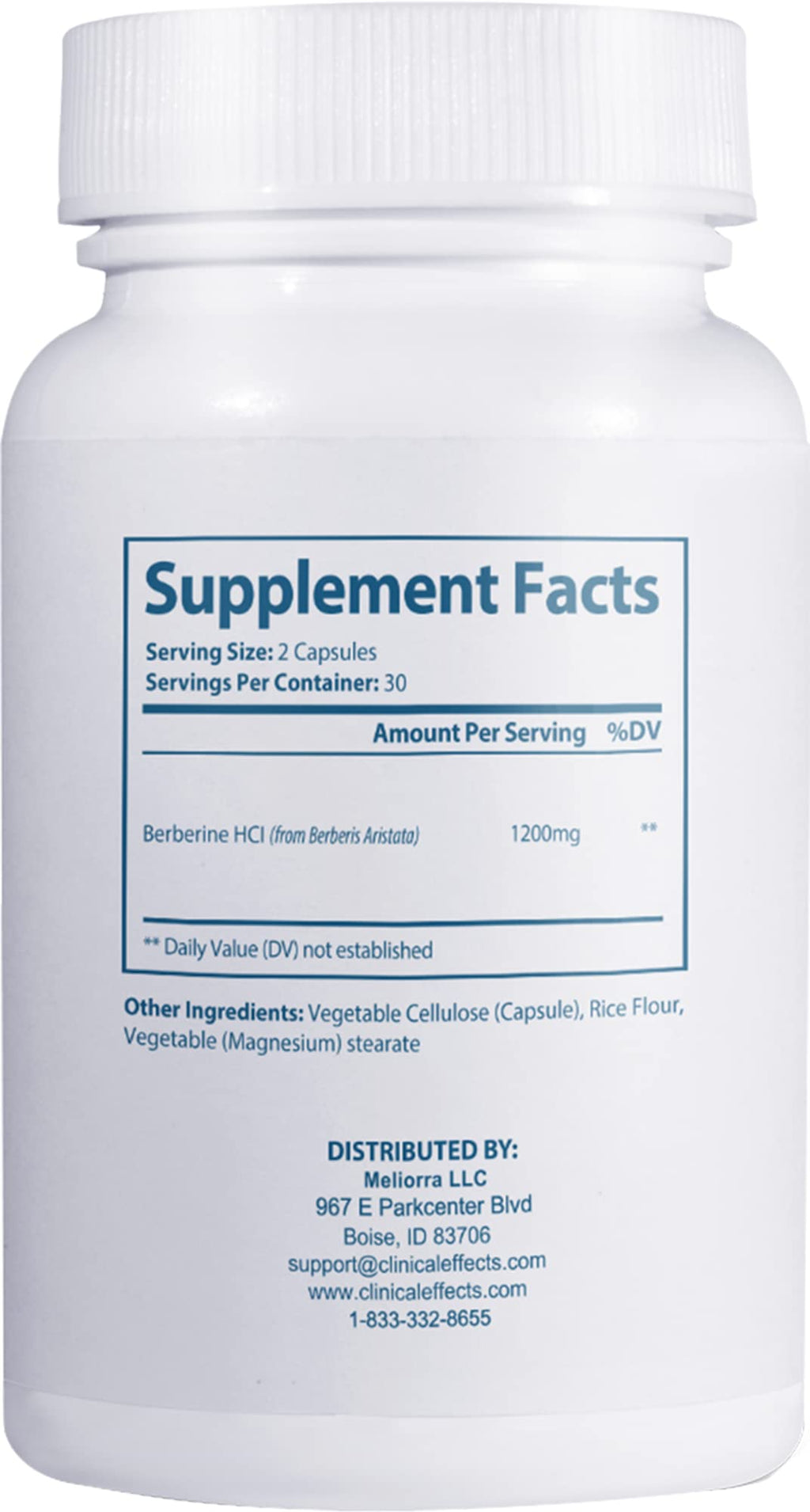 Clinical Effects Berberine HCL - Pure Berberine 1200mg - Liver Support - Vegan Supplement - 3 Pack - Made in the USA