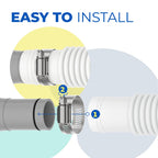 ANTOBLE Pool Hose for Intex 1.25" Diameter Above Ground Pool Pump Hoses Replacement Accessory 59" Long 1-1/4 Swimming Pool Filter Pump Hoses 607 637 With 4 Metal Clamps, 2 Pack