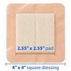 Optifoam Gentle EX Silicone-Faced Bordered Foam Dressing, 4" x 4", 10 Count
