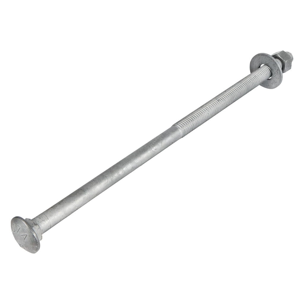 3/8" x 12" (50 Pack) Galvanized Carriage Bolt Kit, Grade 307A, Hot Dip Galvanized for Exterior Use by Makers Bolt