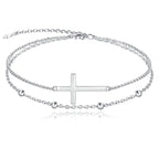 MANBU Sterling Silver Cross Bracelet for Women: Faith Cross Adjustable Bracelet Jewelry Faith Gifts (cross bracelet)