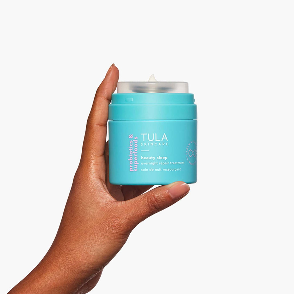 TULA Skin Care Beauty Sleep Overnight Repair Treatment - Anti-Aging, Night Cream, Contains Natural Peptides, AHAs, & Vitamin C to Reduce the Appearance of Lines and Dull Tone, 1.7 oz.
