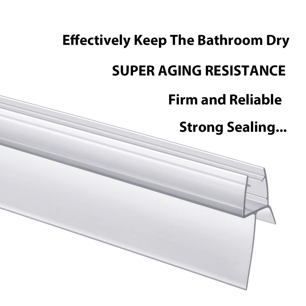 2-Pack Butecare Frameless Shower Door Bottom Seal with Long Sweep for Glass Doors – Stop Shower Leaks and Create a Water Barrier (1/2” x 36”)