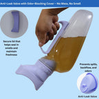 Portable Urinals for Women, 1200ml Nightglow Female Urinal with Upgraded Soft Rubber & Spill-Proof Lid – Large Capacity Pee Bottle Bed Pan for Elderly, Hospital, Travel, and Bedside Use