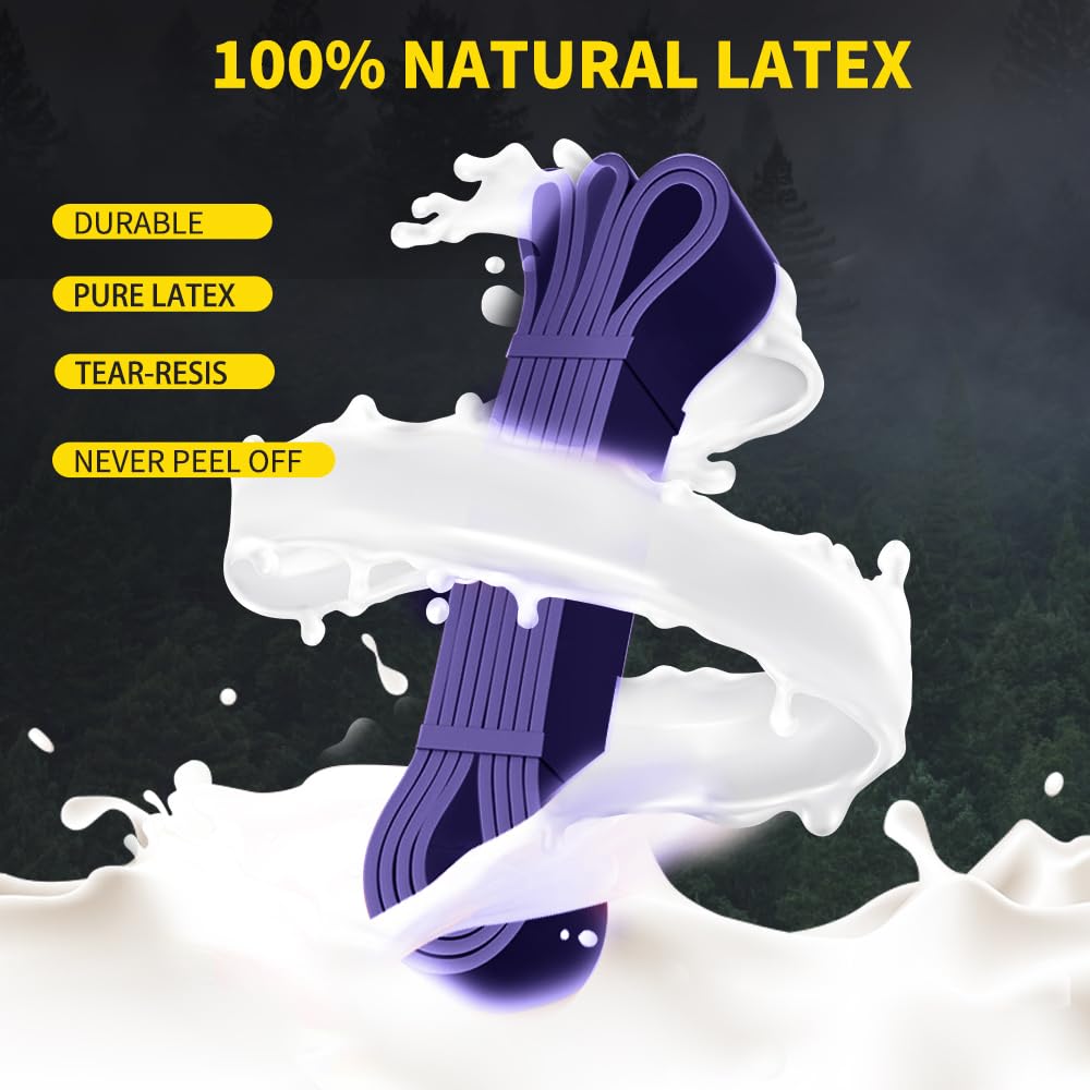ROSAPOAR Resistance Band Pull up Band Fitness Exercise Bands Natural Latex for Workout Body Stretch Powerlifting Band Fitness Sport Training at Home/The Gym - Purple