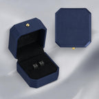 KRKC Black Moissanite Stud Earrings for Men, Sterling Silver, Princess Cut