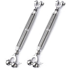 hannger 2 Pack Turnbuckle, 5/16 (M8) 304 Stainless Steel Turnbuckle for Cables Wire, 2100 lbs Working Load Limit, Jaw and Jaw Turnbuckles for Wire Tensioner, Shade Sail, Clothesline, Lights String