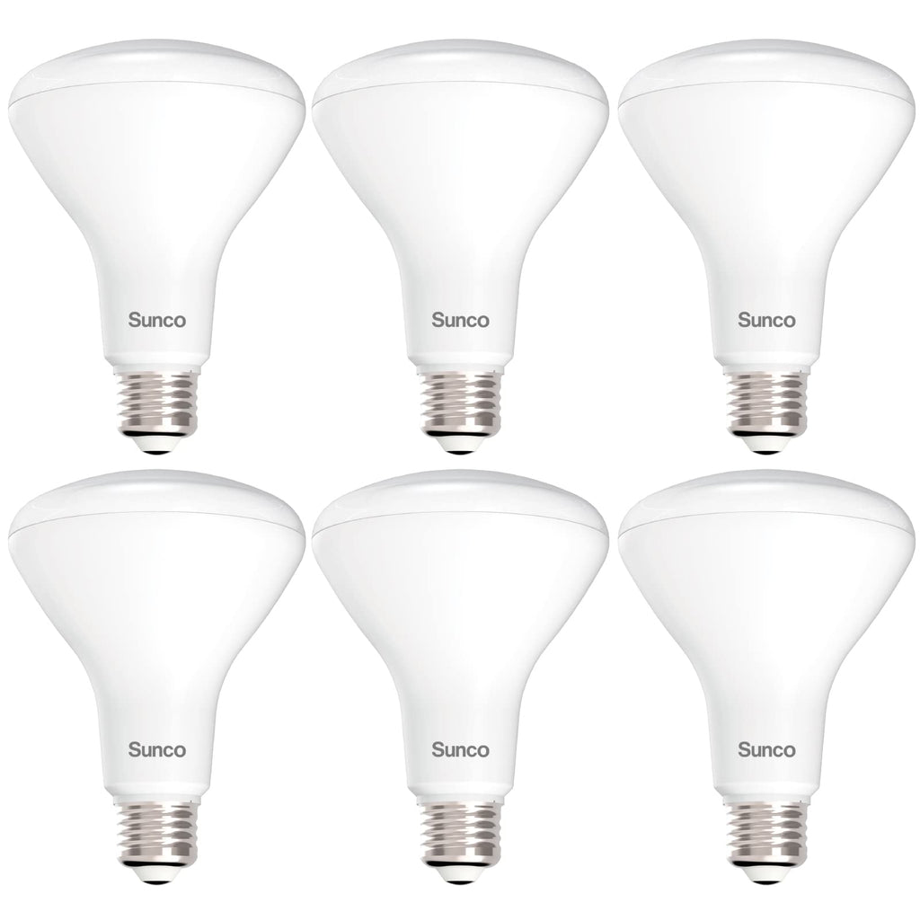 Sunco 6 Pack BR30 LED Bulb Flood Light, E26, 11W=65W, 2700K Soft White