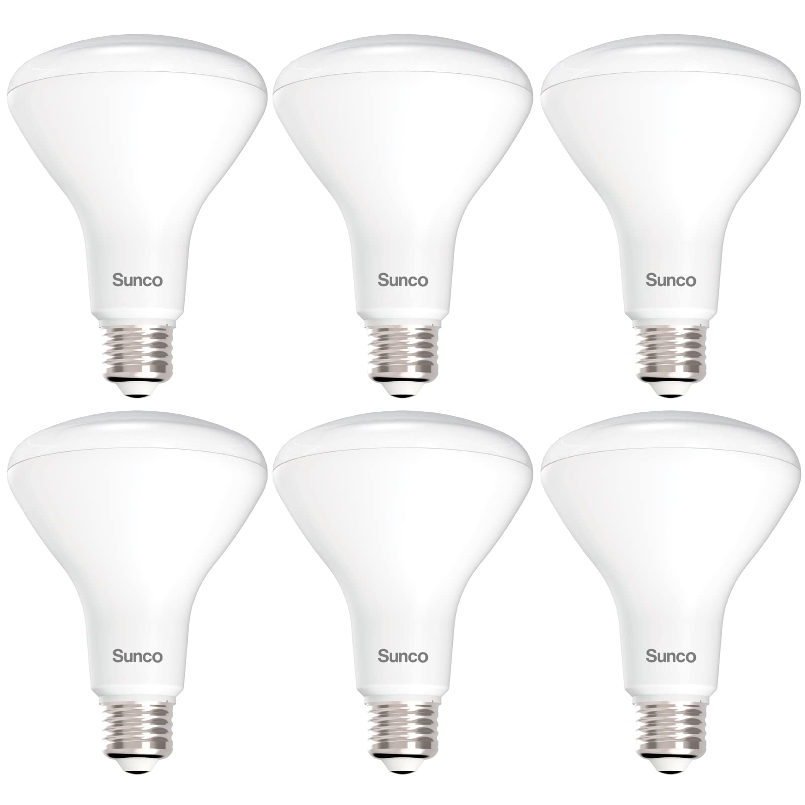 Sunco 6 Pack BR30 LED Bulb Flood Light, E26, 11W=65W, 2700K Soft White