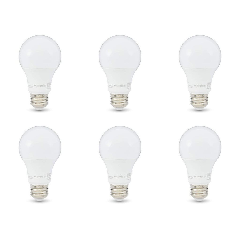 Amazon Basics 60 Watt Equivalent, Soft White, Non-Dimmable, 15,000 Hour Lifetime, A19 LED Light Bulb, 2-Pack