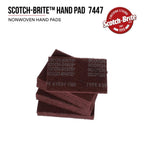 3M Scotch-Brite General Purpose 7447 Hand Pad, Very Fine Grade, 6 in x 9 in, Pack of 20, Aluminum Oxide, Surface Preparation, Scuffing, Blending, Cleaning, Maroon