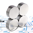 MIKEDE 20 Pack Strong Neodymium Disc Magnets with Double-Sided Adhesive, 1.26 inch D x 0.08 inch H Super Strong Rare Earth Magnet