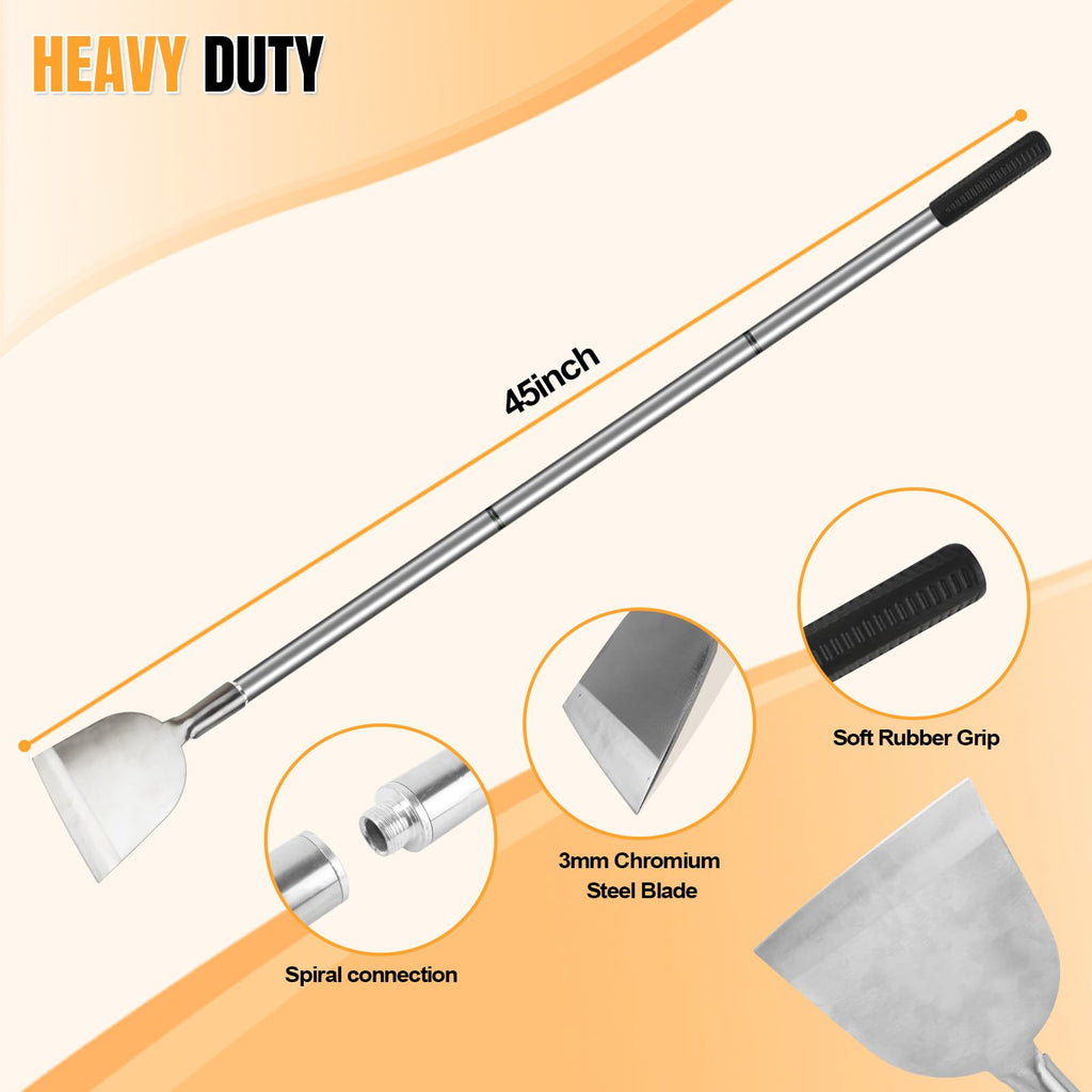 ROLKAR Floor Scraper Long Handle Multifunctional Cleaning Shovels Flat Head
