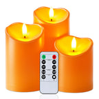 Homemory Halloween Orange Flameless Candles Outdoor, Fall Candles Battery