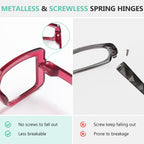 Eyekepper Huge Metalless Reading Glasses with Screwless Spring Hinges 6 Pack Oversized Readers for Women +1.50