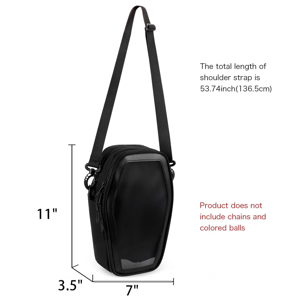 STEAMEDBUN Ita Coffin Purse with Insert Gothic Crossbody Bag for Halloween