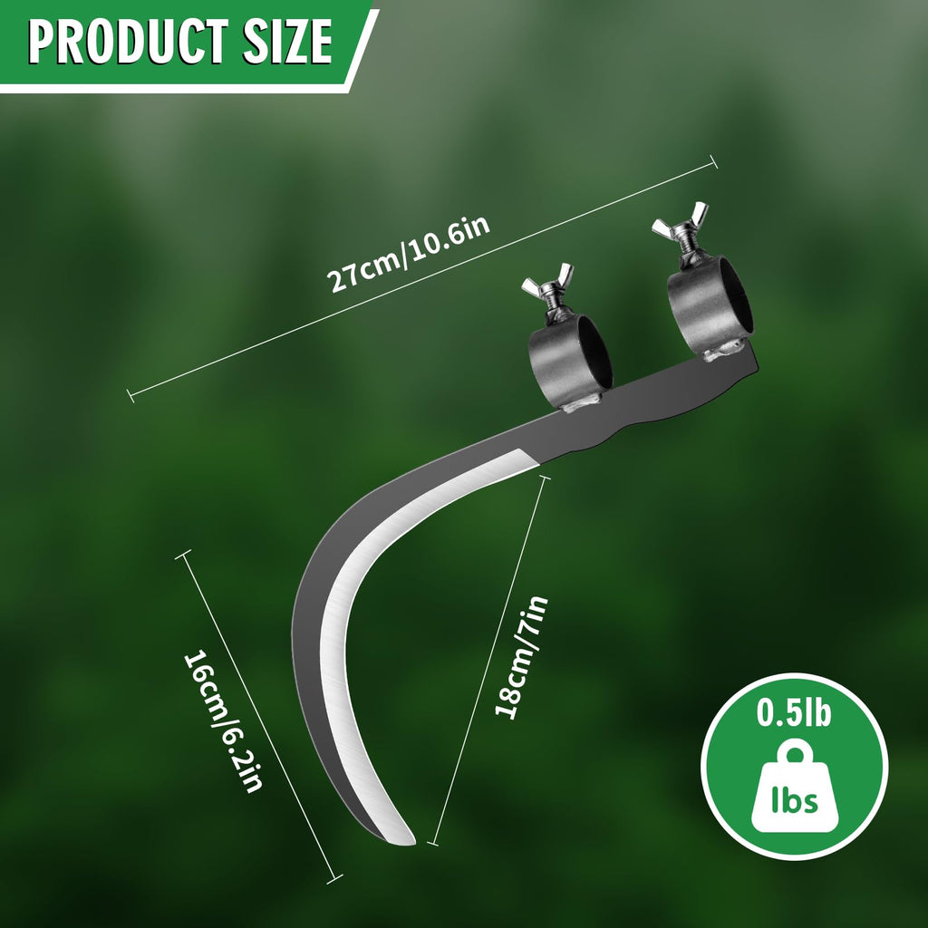 Steel Straw Sickle with Replaceable Wooden Handle Function, Manganese Steel Blade, Handheld Gardening Tools Multipurpose Gardening Weeding Grass and Farming Portable Safety Sickle