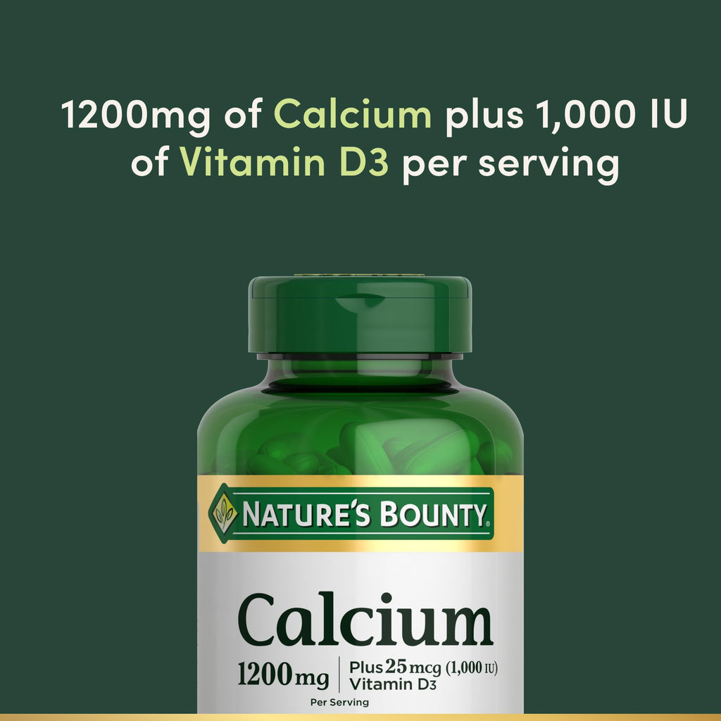 Nature's Bounty Fish Oil + Calcium with D3 Bundle – Heart, Bone & Immune Health Support, Omega-3 1200mg, 200 Softgels + Calcium 1200mg, Vitamin D3, 2x120 Ct – Wellness Duo Pack
