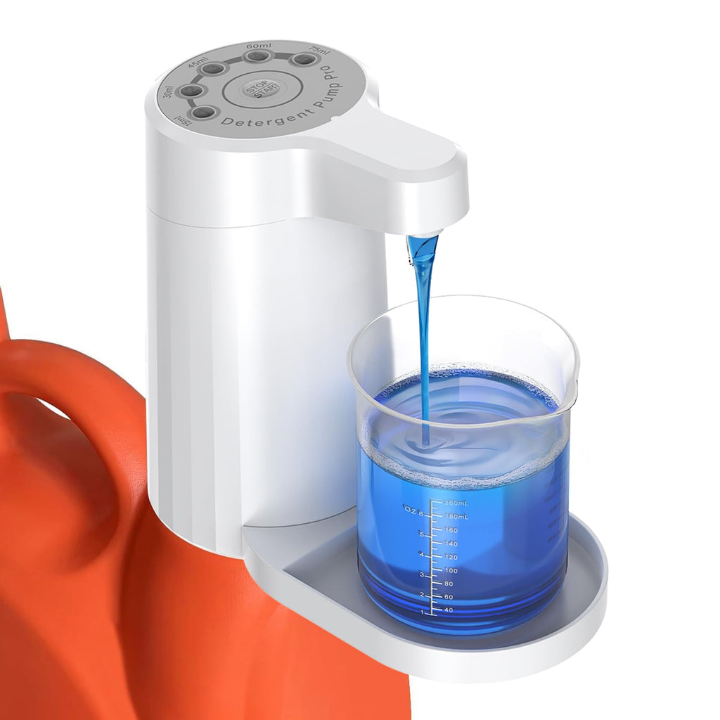 Electric Laundry Detergent Dispenser Pump, One-Press 15-75ml, Fast Dispense