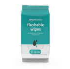 Amazon Basics Flushable Adult Toilet Wipes, Formulated without Fragrance, 504 Count (12 Packs of 42)