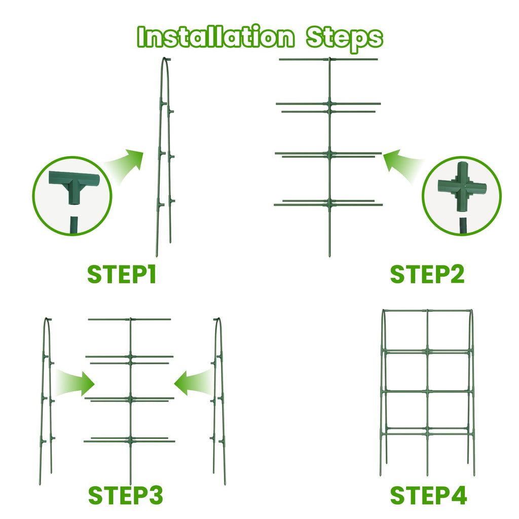 Cucumber Trellis for Raised Bed, U-Shape Garden Trellis for Climbing Plants Outdoor, Metal Arch Vegetables Trellis, Plant Support for Grape Vine Beans Squash Peas Flower