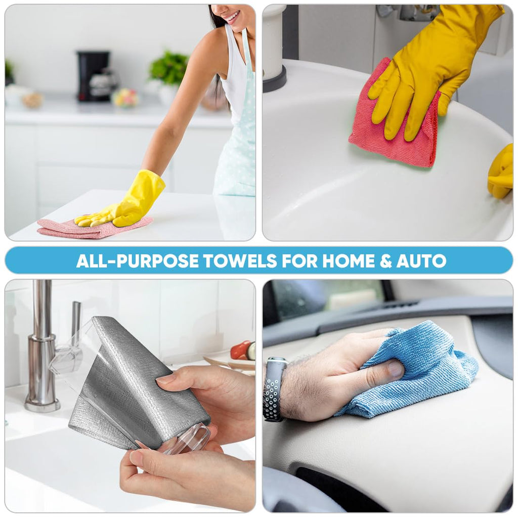 AIDEA Microfiber Cleaning Cloth Roll, 75PK Red, Reusable Paper Towels Tear Away Cloth, Microfiber Towels Washable Shop Rags, Lint Free Cleaning Rags for House, Kitchen, Window, 11.5"×11.5"