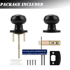 Probrico 10 Pack Round Privacy Door Knob(Thumb Turn Lock on The Inside), Keyless Doorknobs Interior/Exterior Lockset,Privacy Knobs for Bedroom/Bathroom,Black Modern Design Door Hardware