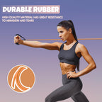 RitFit Single Resistance Exercise Band with Comfortable Handles - Ideal for Physical Therapy, Strength Training, Muscle Toning - Door Anchor and Starter Guide Included (BlackNew (25-30Lbs))