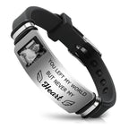 ubjva Picture Bracelet Personalized Photo Custom Memorial Bracelet for Loss Loved One Silicone Bracelets Sympathy Gift