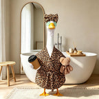 Lady Goose Outfits Brown Leopard Bathrobe Goose Costume for Outdoor Decor