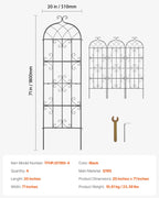 VEVOR 71 x 20 in, 4 Packs Rustproof Metal Garden Flower Trellis, Outdoor Climbing Rose & Cucumber Support, Decorative Clematis Trellis for Courtyards & Lawns