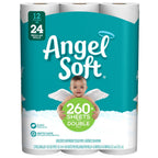 ANGEL SOFT Toilet Paper Bath Tissue, 12 Double Rolls, 260+ 2-Ply Sheets Per Roll