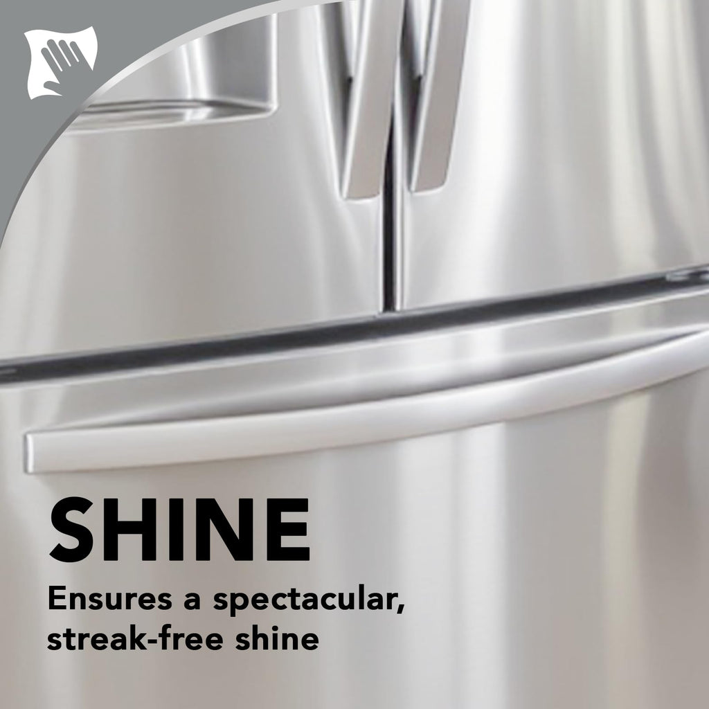 Weiman Stainless Steel Cleaner & Polish Kit, 1 Wipes & Cloth, Anti-Fingerprint, Removes Grease, Water Spots, Streaks & Residue, Polishing Cleaner Safe for Appliances, Chrome, Sinks & Grill Exteriors