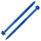 Wensilon(30 PCS) 3/16" * 3-3/4" Slotted Hex Concrete Screws Anchor Blue Hexagon Head for Anchoring to Masonry, Block or Brick Stucco