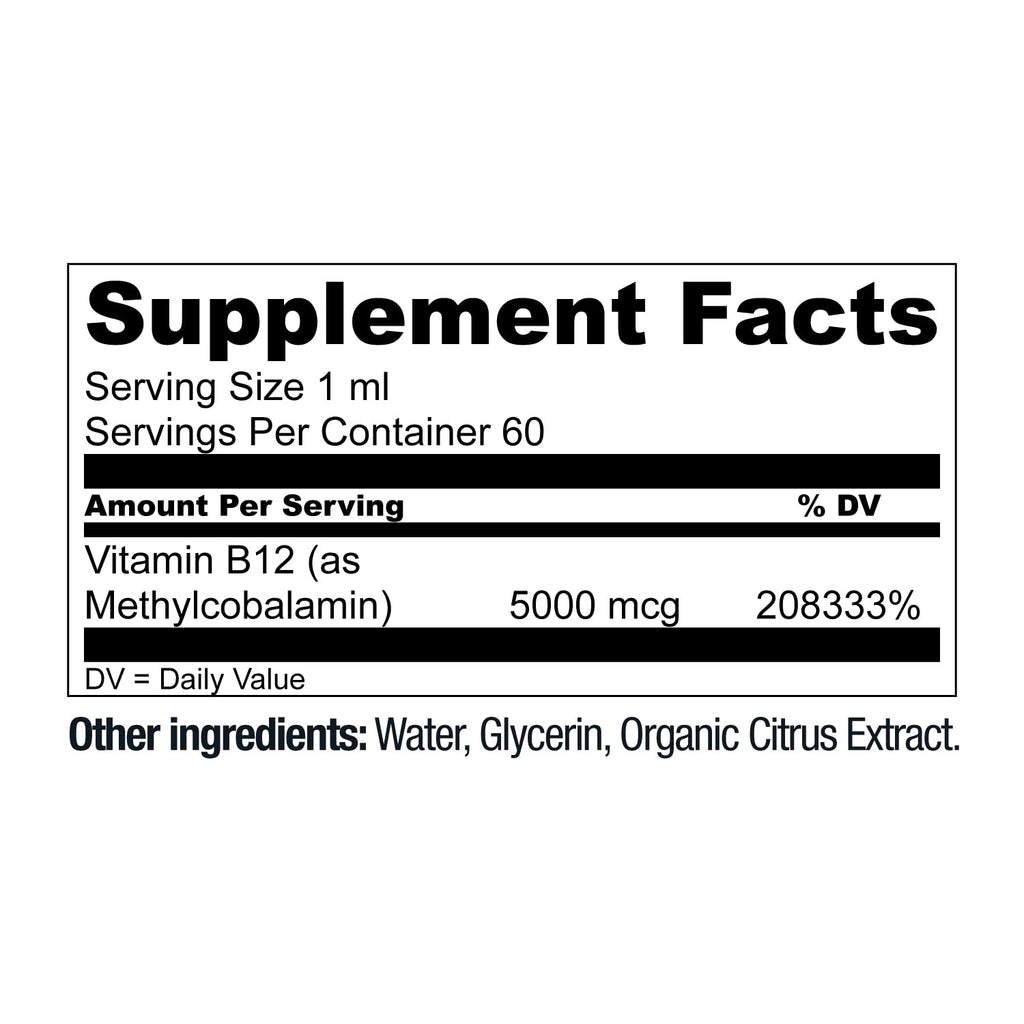 Live Conscious Vegan Vitamin B12 Sublingual Liquid Drops | Methylcobalamin Max Strength B12 5000mcg Formula | Vegan B 12 Vitamin Support Energy | Promote Memory & Aid Immune System | 60 Serving