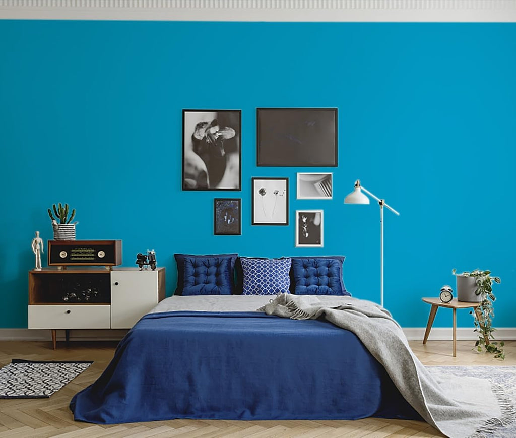 Micpolo 15.7"x394" Peel and Stick Wallpaper - Blue for Bedroom and Bathroom - Easy Peel Off, Renter Friendly, Removable Vinyl, Matte