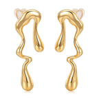 Womens Gold Studs Earrings, 14K Gold Plated Personality Big Stud Earring,Stainless Steel Hypoallergenic Ear Rings Trendy Jewelry,Christmas Birthday Gifts for Girlfriend Sister