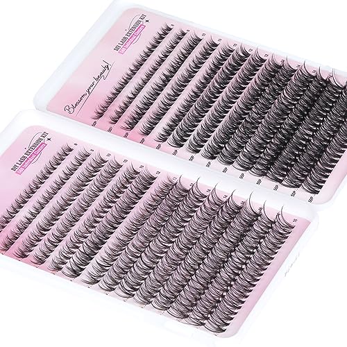 Lash Extension Kit 30D&50D Eyelash Extension Kit D Curl Lash Clusters Kit with Lash Bond and Seal 560 Pcs Natural Lashes Extension Kit with Lash Tweezers by Calphdiar (30D+50D-D-8-16MIX KIT)