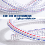 QuQuyi 1-1/2 Inch ID x 1-3/4 Inch OD Heavy-Duty Steel Wire Suction PVC Flexible Tubing High Pressure UV Chemical Resistant Thick Vinyl Hose Tube, 3.3 FT