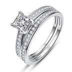 AVECON 1.35CT Princess Cut Engagement Ring Set for Women Cubic Zirconia, 6