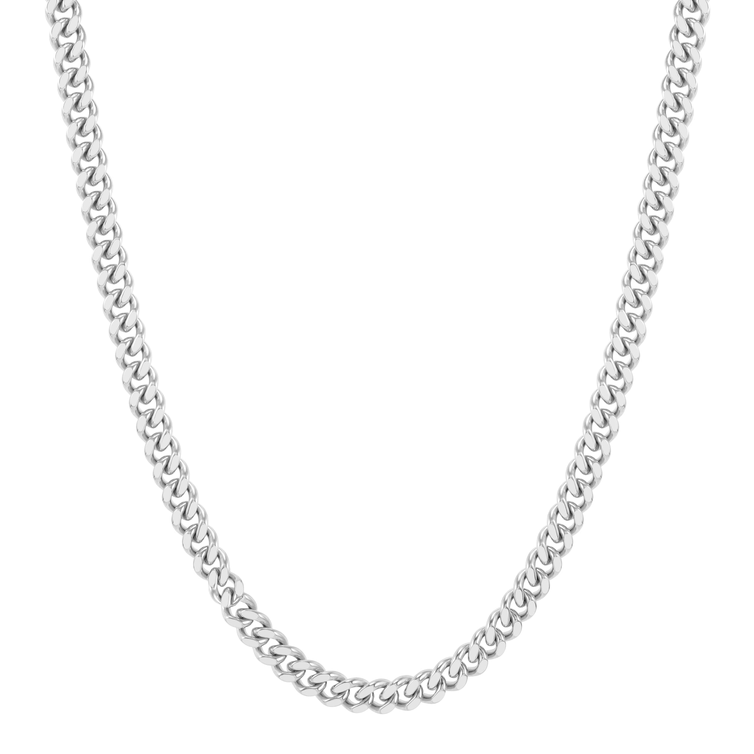 Reoxvo Mens Long Silver Cuban Link Chain Necklaces Stainless Steel 30inch