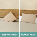 Vekkia King Bed Wedge Pillow for Headboard – High-Density Foam Fills Gaps (0-5.5") Between Mattress and Headboard, Wedge Pillow with Pockets for Phone & Remotes, Washable Cover (White)