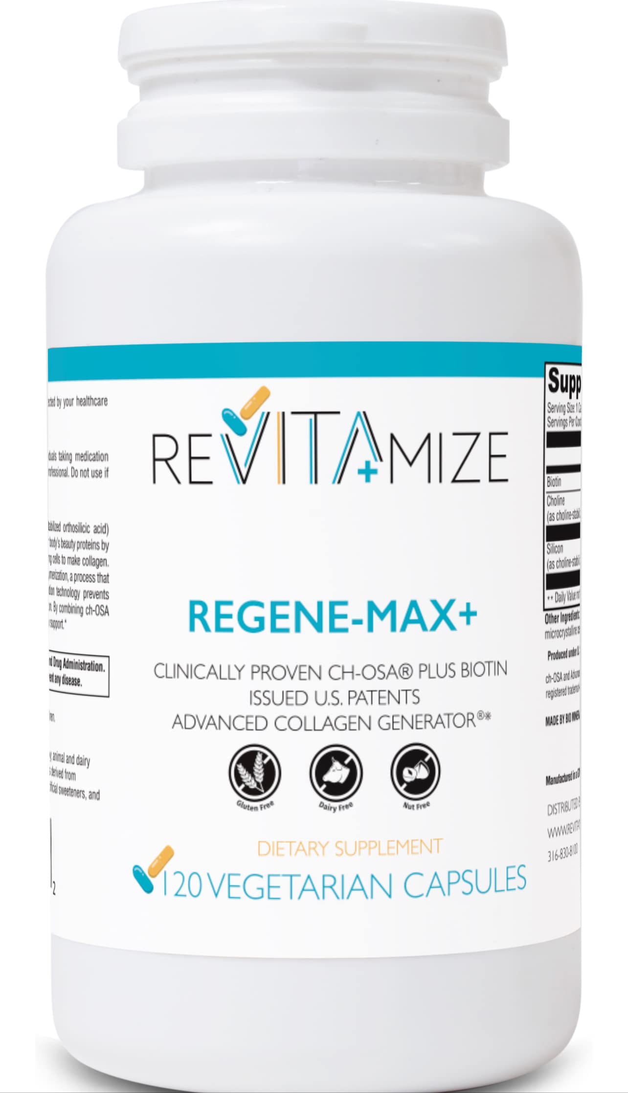 Regene-MAX+ Plus Biotin, Hair, Skin and Nails. Reduce fine Lines and Wrinkles. Increase Collagen Production