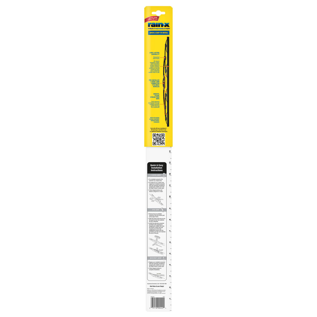 Rain-X 820149 WeatherBeater Wiper Blades, 22" Windshield Wipers (Pack of 2), Automotive Replacement Windshield Wiper Blades That Meet Or Exceed OEM Quality And Durability