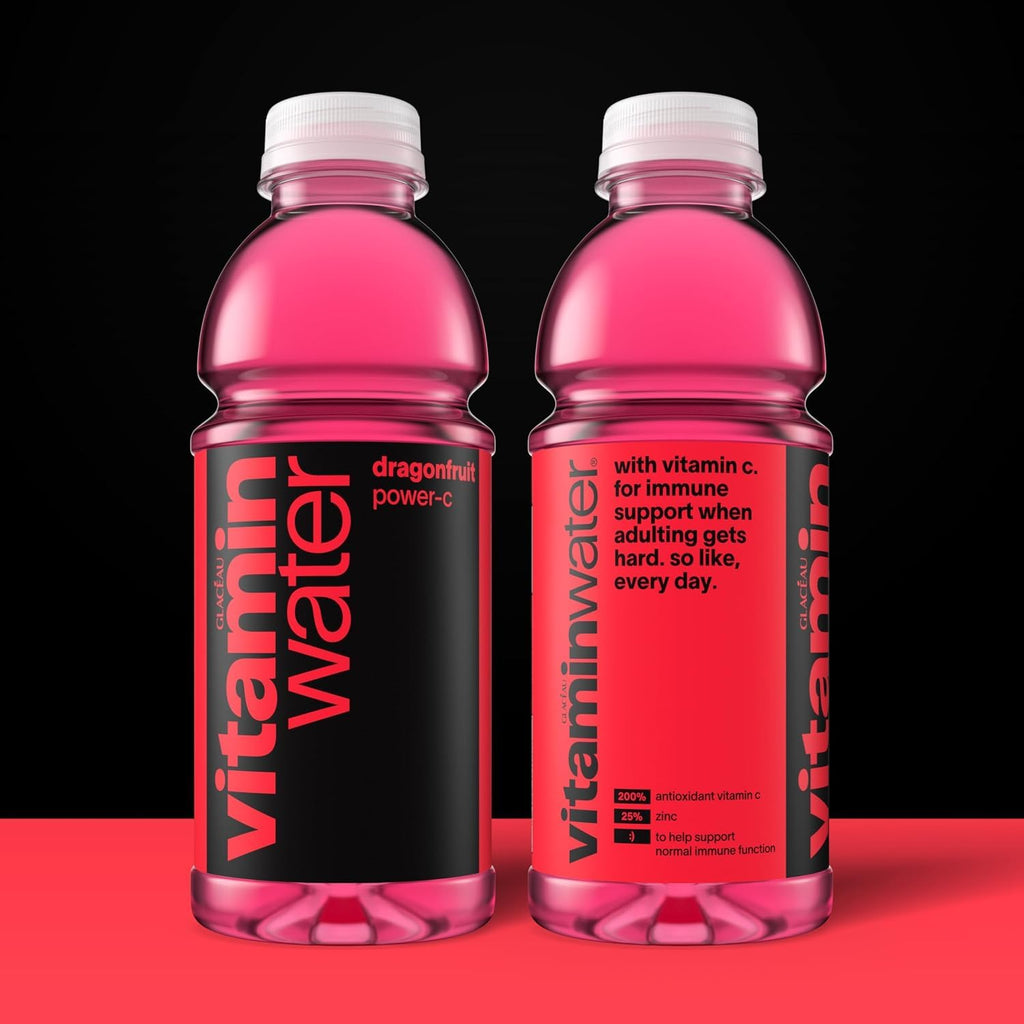 vitaminwater Power-C Dragonfruit, Flavored Water Beverage Bottles, 20 fl oz, 12 Pack
